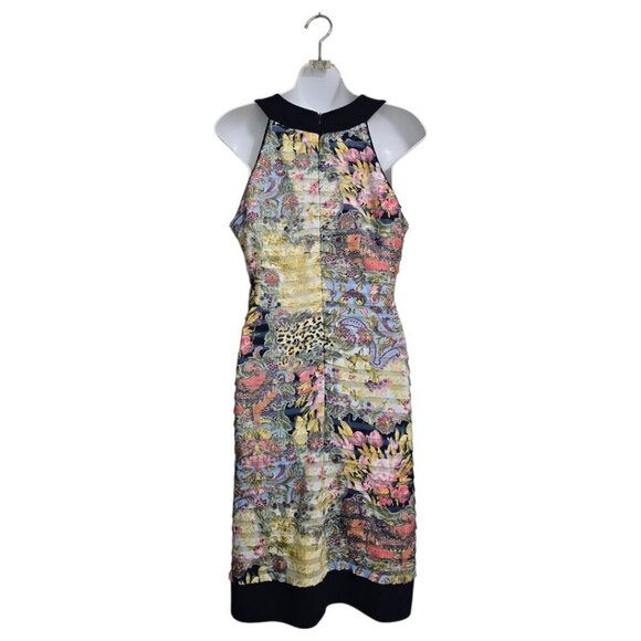 Joseph Ribkoff Floral Tiered Ruffle Halter Neck Dress Sz 10 - Picture 4 of 8